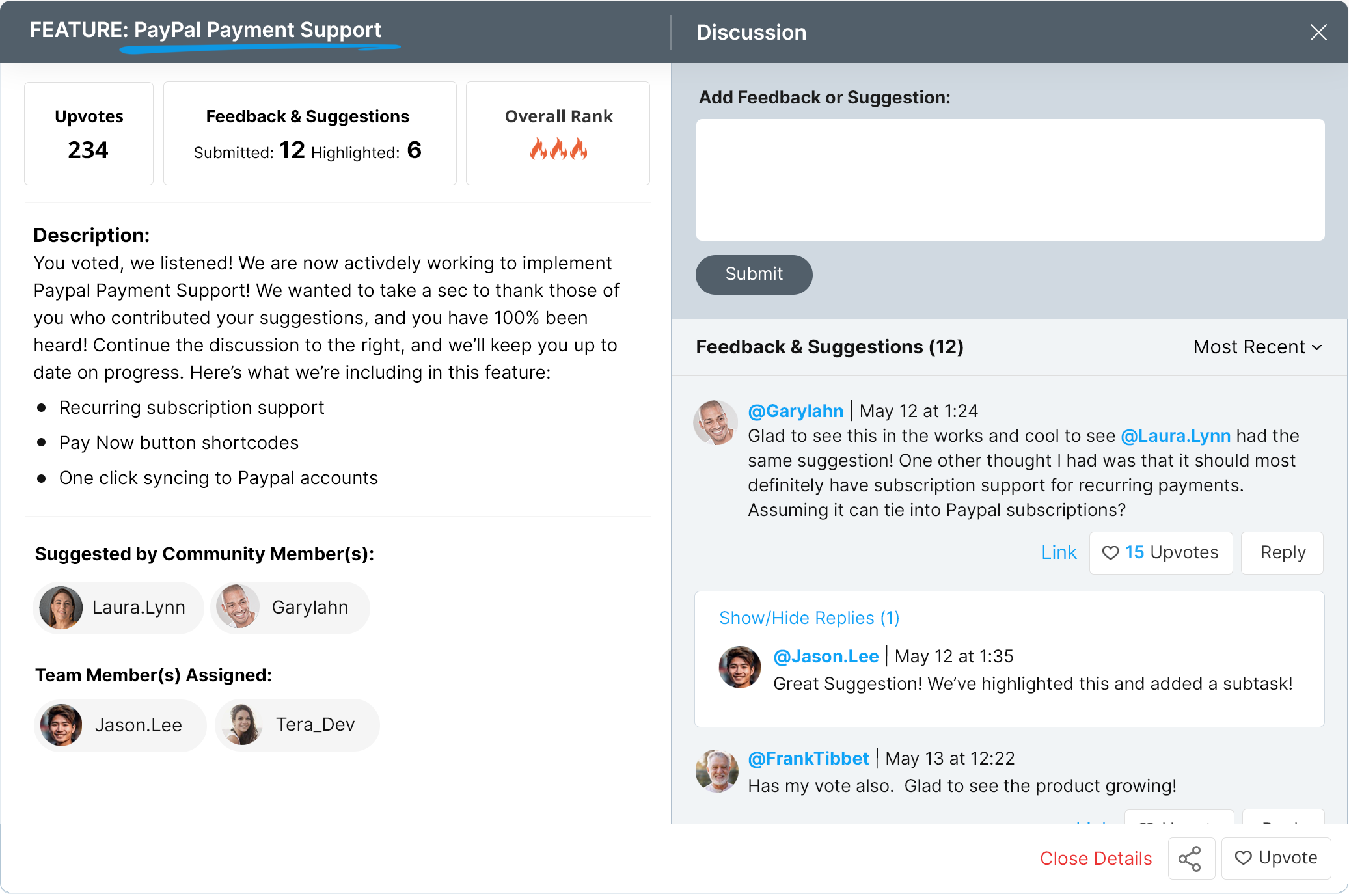 Feature Voting & Customer Driven Product Management